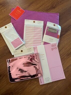 NOTED Pink Desk Set — Pink Dot Grid Notebook & Accessories